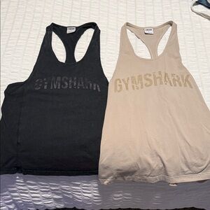 Gymshark Black and Cream Stringer Tops
